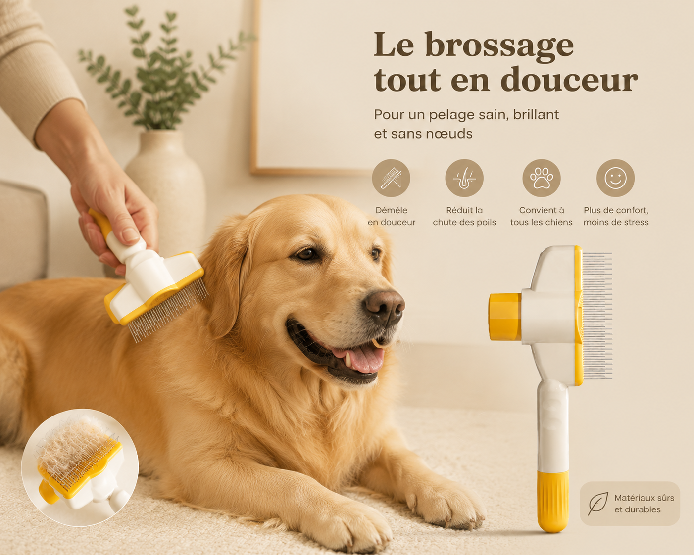 Brosse Pelage Lombeli 2-en-1